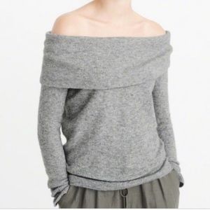 Abercrombie & Fitch Grey off the shoulder sweater